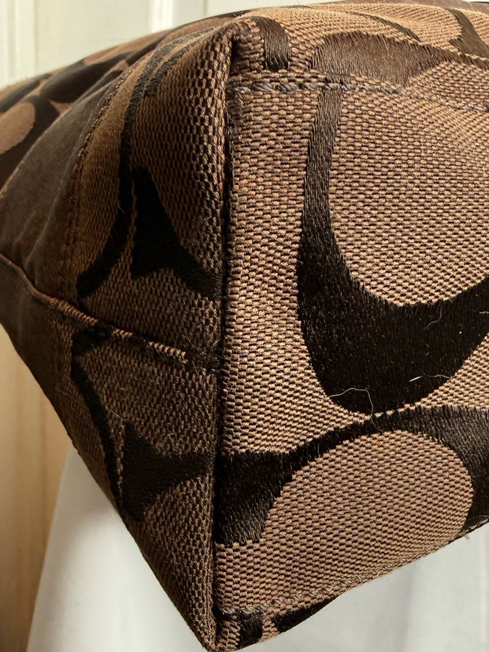 COACH SIGNATURE STRIPE TOTE BAG, METALLIC BRONZE STRIPE - Picture 6 of 16